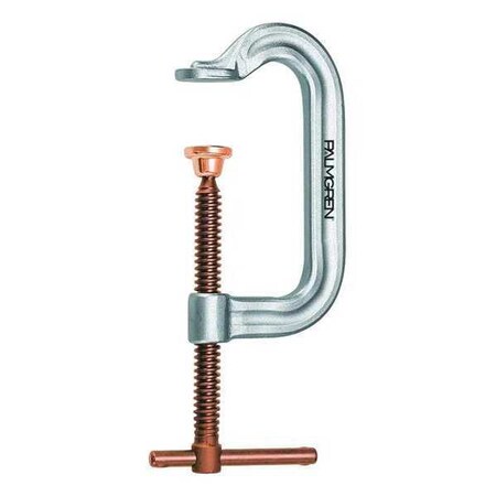 Palmgren C-Clamp, 0-2", Deep Throat, Copper Spindle 9629152