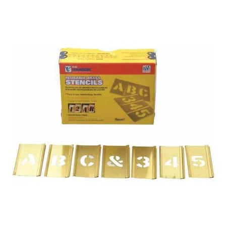 C.H. Hanson Brass Letters/Number Set, 5", 92 pcs., Combination Set, Brass, 92 Pieces 10155