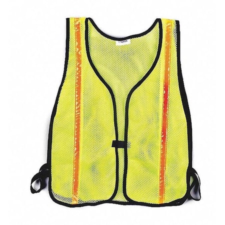 C.H. Hanson Lime Green Vest, Red Reflect Stripes 55115