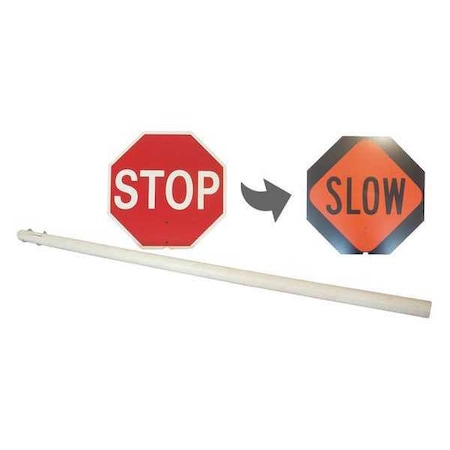 C.H. HANSON Sign, Stop/Slow, Plastic Pole, 60" 55400