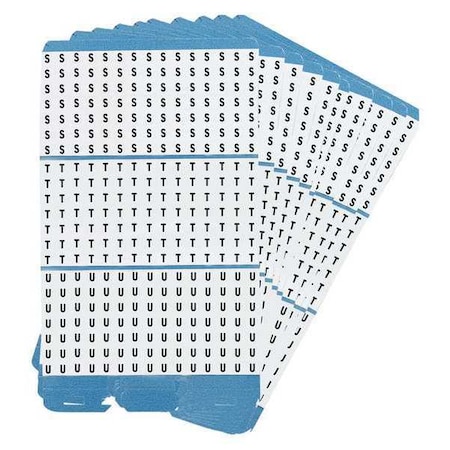 Brady Porta-Pack Wire Mkrs, S, T, U, Blk/Wht, PK10 PWM-S-U