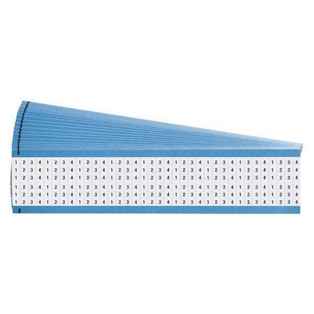 Brady Wire Markers, Legend 1 to 4, Blk/Wht, PK25 WM-1-4-PK