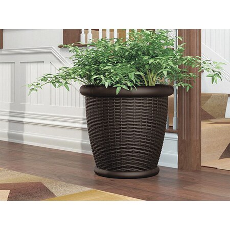 Suncast 2221WJ2 Willow Round Pot Planter (Set of 2)