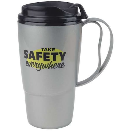 The Marek Group Insulated Travel Mug, Silver/Black, 16 oz 517S2A