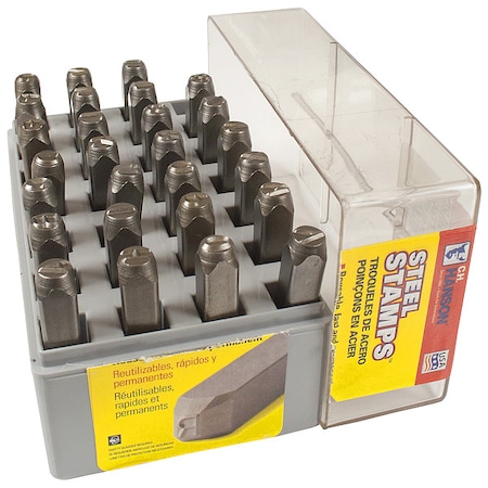 C.H. Hanson Letter Set, 1/4 In. H, Steel 25900 | Zoro