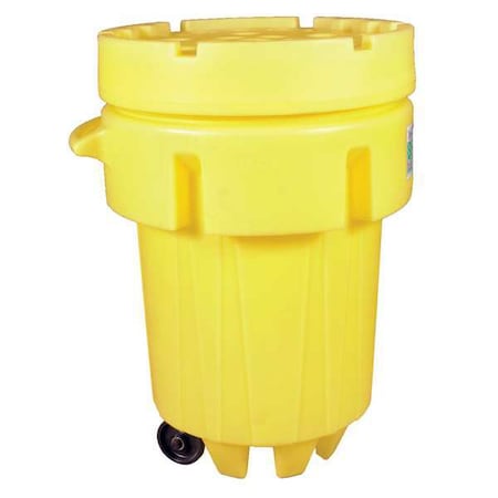 Ultratech Open Head Overpack Drum, Polyethylene, 95 gal, Unlined, Yellow 584