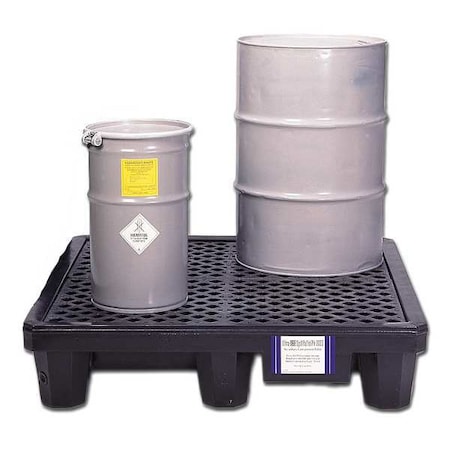 Ultratech Spill Pallet, 66 gal Spill Capacity, 4 Drums, 3,000 lb Load Capacity, Polyethylene 1112