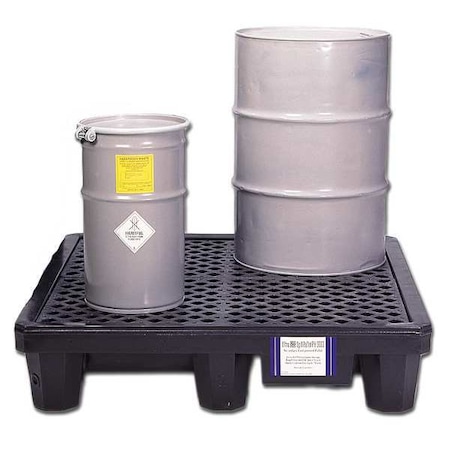 Ultratech Spill Pallet, 66 gal Spill Capacity, 4 Drums, 3,000 lb Load Capacity, Polyethylene 1113