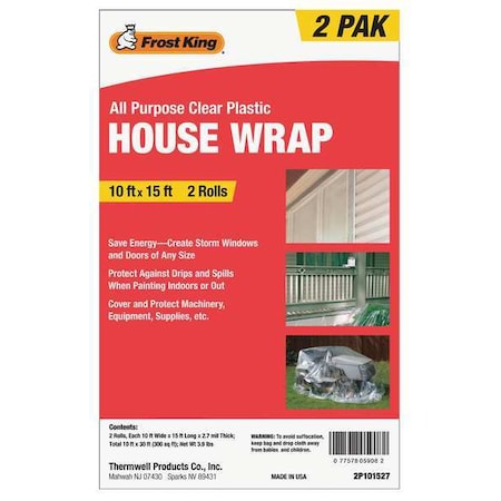 Frost King House Wrap 10 ft. x 15 ft., Pk2 2P101527