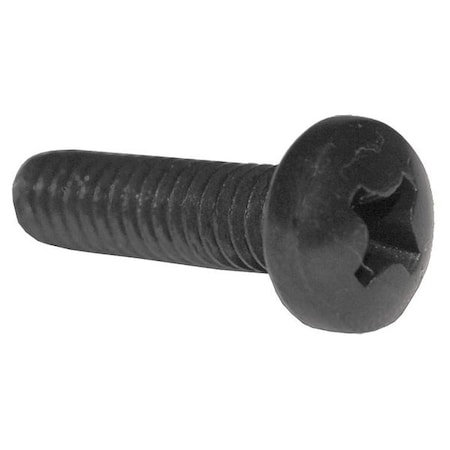 Zoro Select #8-32 x 3/8 in Phillips Pan Machine Screw, Black Oxide Steel, 100 PK 0806MPPB