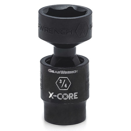 Gearwrench 3/8" Drive 6 Point Standard X-Core Pinless Impact Universal SAE Socket 5/8" 84484