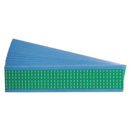Brady Wire Markers, Legend 2, White/Green, PK25 WM-2-GR-PK
