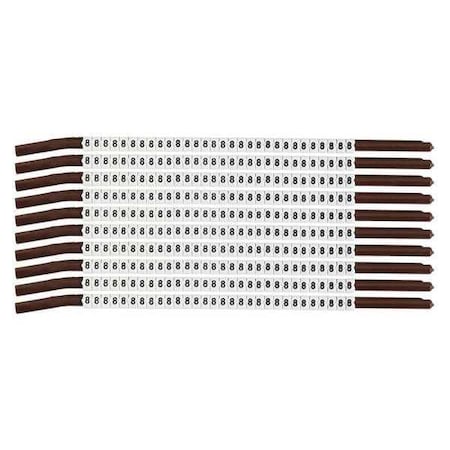 Brady Clip Sleeve Wire Mrkrs, 8, Blk/Wht, PK10, SCN15-8 SCN15-8