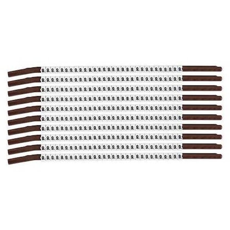 Brady Clip Sleeve Wire Mrkrs, 9, Blk/Wht, PK10, SCN15-9 SCN15-9
