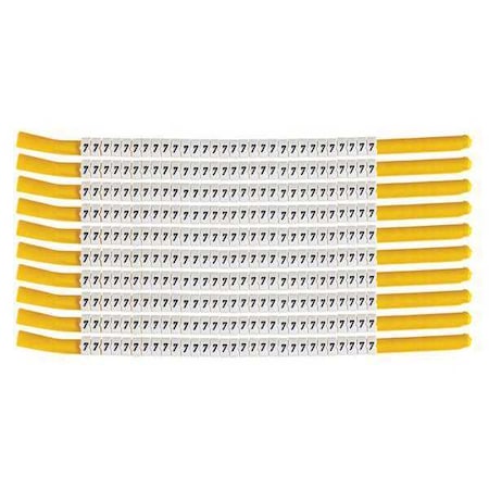 Brady Clip Sleeve Wire Mrkrs, 7, Blk/Wht, PK10, SCN18-7 SCN18-7