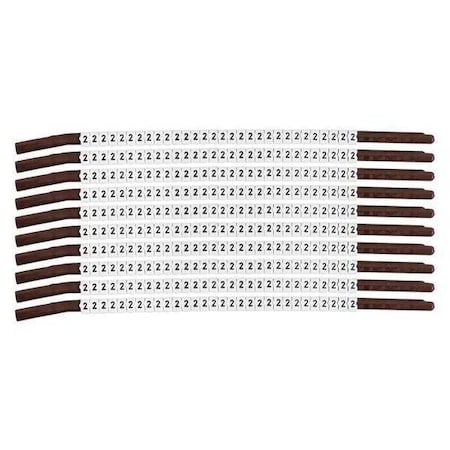 Brady Clip Sleeve Wire Mrkrs, 2, Blk/Wht, PK10, SCN15-2 SCN15-2