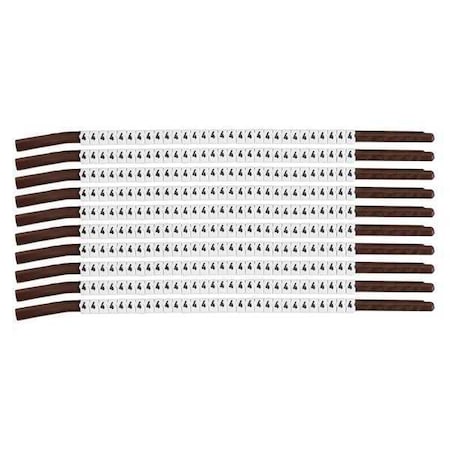 Brady Clip Sleeve Wire Mrkrs, 4, Blk/Wht, PK10, SCN15-4 SCN15-4