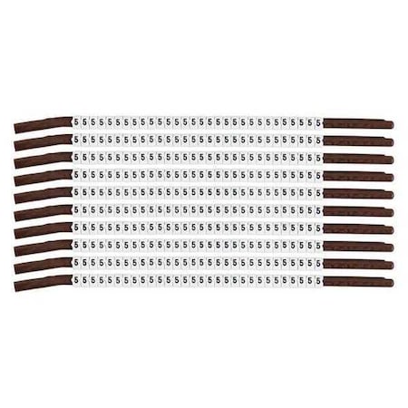 Brady Clip Sleeve Wire Mrkrs, 5, Blk/Wht, PK10, SCN15-5 SCN15-5