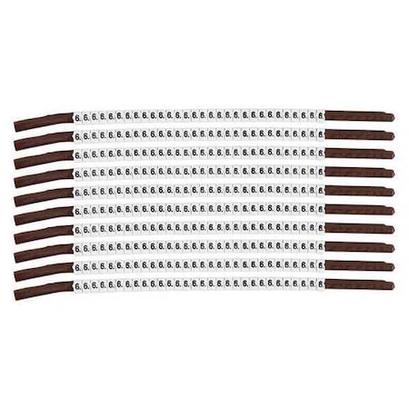 Brady Clip Sleeve Wire Mrkrs, 6, Blk/Wht, PK10, SCN15-6 SCN15-6