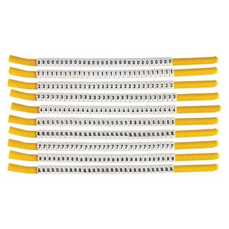 Brady Clip Sleeve Wire Mrkrs, 0-9, Blk/Wht, PK10, SCNC-18 SCNC-18