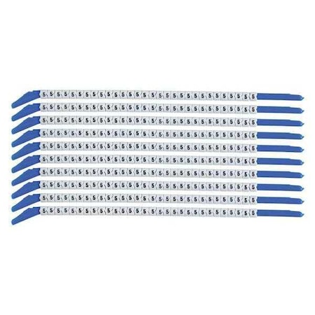 Brady Clip Sleeve Wire Mrkrs, 5, Blk/Wht, PK10, SCN13-5 SCN13-5