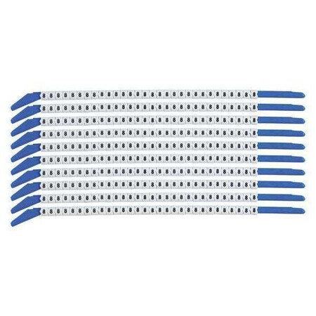 Brady Clip Sleeve Wire Mrkrs, 8, Blk/Wht, PK10, SCN13-8 SCN13-8
