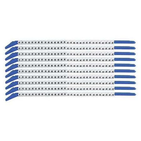 Brady Clip Sleeve Wire Mrkrs, K, Blk/Wht, PK10 SCN13-K
