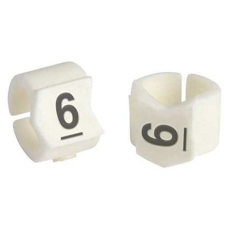 Brady Clip Sleeve Wire Mrkrs, 6, Blk/Wht, PK50, SCN23-6 SCN23-6