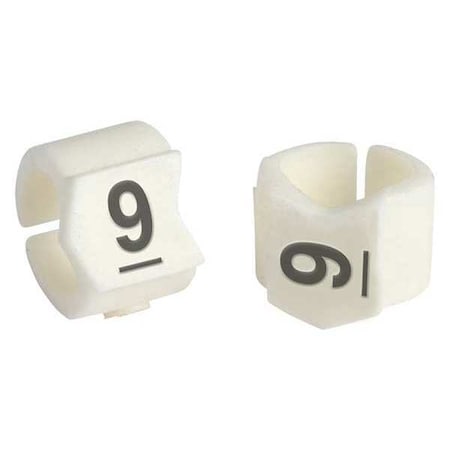 Brady Clip Sleeve Wire Mrkrs, 9, Blk/Wht, PK50, SCN23-9 SCN23-9