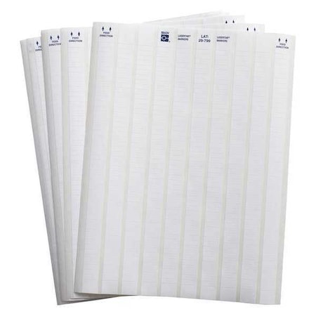 Brady Laser Printer Labels, 0.65x0.2, White, PK21 LAT-29-799-10
