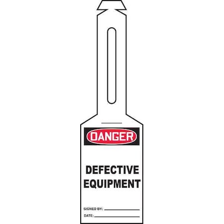 Accuform Loop n Strap Danger Tag, General Safety, Plastic, 5 1/4 in H x 3 1/4 in W, White, Rectangle, 25 PK TAL302