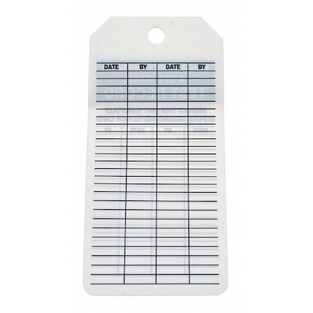 Zoro Select Tag, Emergency Shower & Eye Wash Test, Cardstock, 6 1/4 in H x 3 in W, White, Rectangle, 100 PK 43Z218