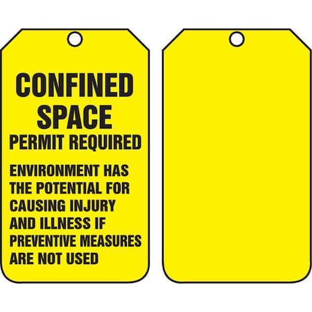 Accuform Permit Tag, Status Alert, Cardstock, 5 3/4 in H x 3 1/4 in W, Rectangle, 25 PK TSS822CTP