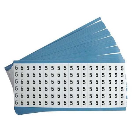 Brady Wire Markers, Legend 5, Black/White, PK25, CAB-5-PK CAB-5-PK