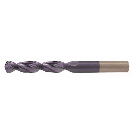 CLEVELAND Screw Machine Drill Bit, O Size, 135  Degrees Point Angle, Cobalt, TiAlN Finish, Straight Shank C15144