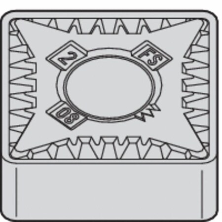 Widia Square Turning Insert, Square, 4, SNGG, 2, Carbide SNGG432FS WS10PT