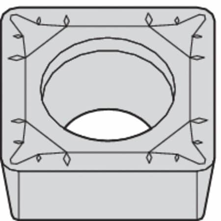 Widia Square Turning Insert, Square, 4, SCGT, 2, Carbide SCGT432AL3 HWK15