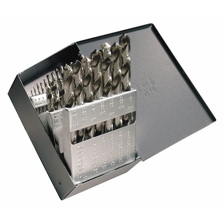 Cleveland 29PC NAS907 Type B Heavy-Duty Jobber Lngth Drill Set Cleveland 2222 Bright HSS RHS/RHC 1/16-1/2x1/64 C70371