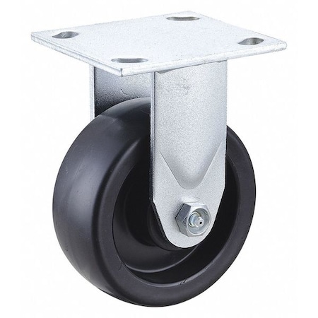 Zoro Select Plate Caster, 5" Wheel Dia., 750 lb., Black 435X93