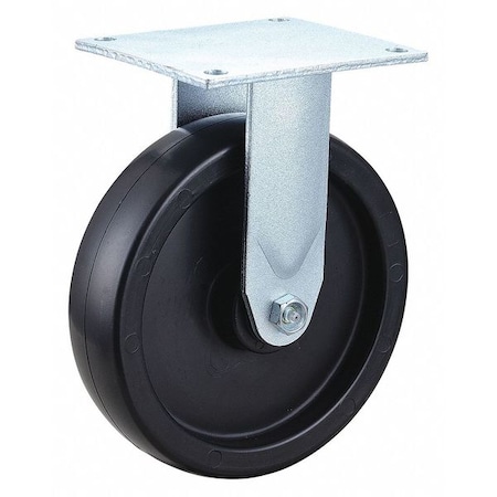 Zoro Select Plate Caster, 8" Wheel Dia., 900 lb., Black 435X72