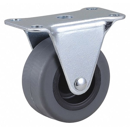 Zoro Select Plate Caster, 2" Wheel Dia., 75 lb., Gray 435X76