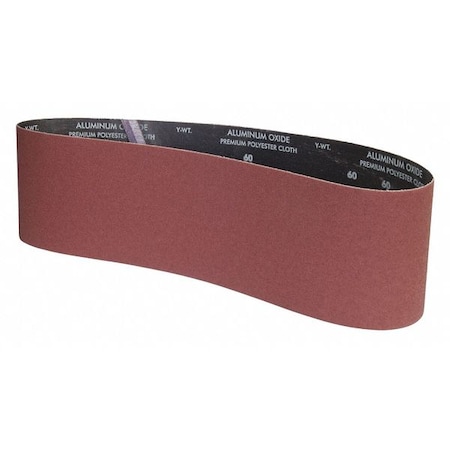 Zoro Select Sanding Belt, 6 in W, 48 in L, Coated, Aluminum Oxide, P60 Grit, Medium, YP0998W, Black 78072775311