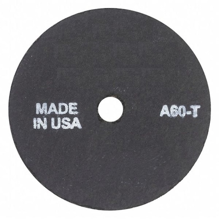 Zoro Select Abrasive Cut-Off Wheel, Type 1, 3 in Dia, 0.125 in Thick, 3/8 in Arbor Hole Size, Aluminum Oxide 66252850575