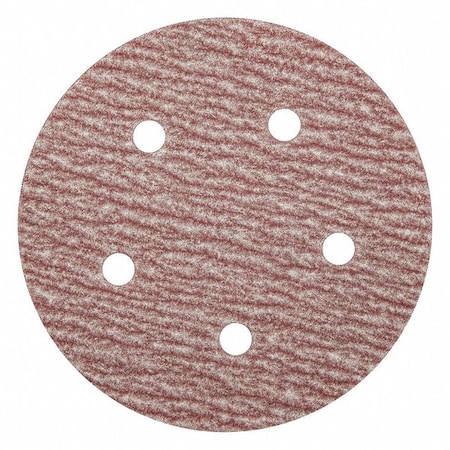 Zoro Select Hook-and-Loop Sanding Disc, 5" Dia, 5 Hole, Aluminum Oxide, 150 Grit, Coated Type, B0912DO 05539520312