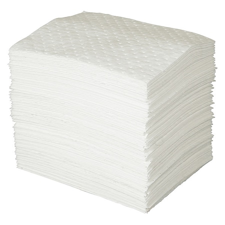 Condor Sorbent Pad, 26 gal, 15 in x 19 in, Universal, White, 100 PK 436M85