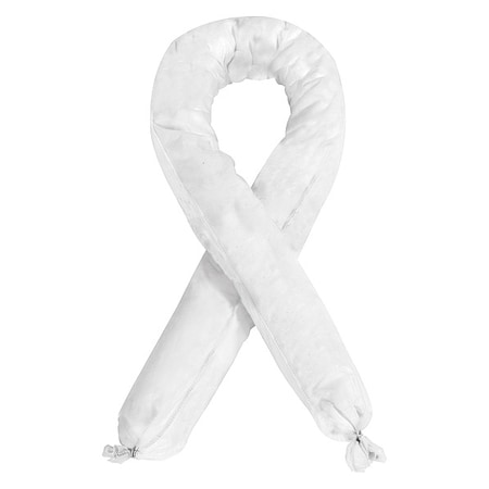 Condor Sorbent Sock, 28 gal, 3 in x 48 in, Oil, White, 40 PK 436M89