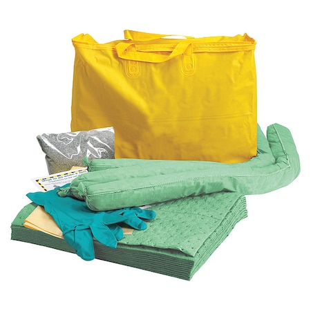 Condor Spill Kit, 5 gal Volume Absorbed per Kit, 5 gal Capacity, Bag, Yellow, 5 436M94
