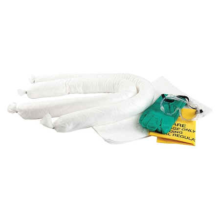 Condor Spill Kit, 3 gal Volume Absorbed per Kit, 3 gal Capacity, Bag, Yellow, 16 436M97