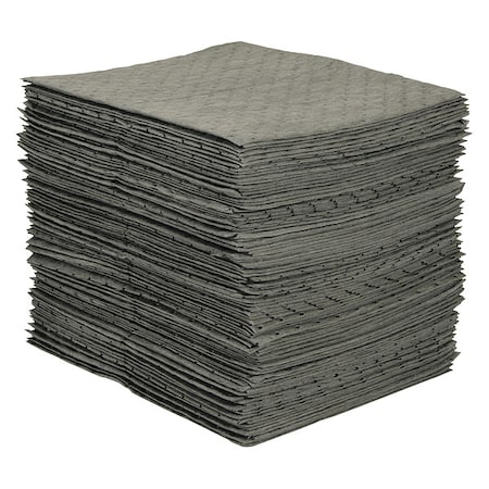 Condor Sorbent Pad, 20 gal, 15 in x 19 in, Universal, Gray, Polypropylene 436M74