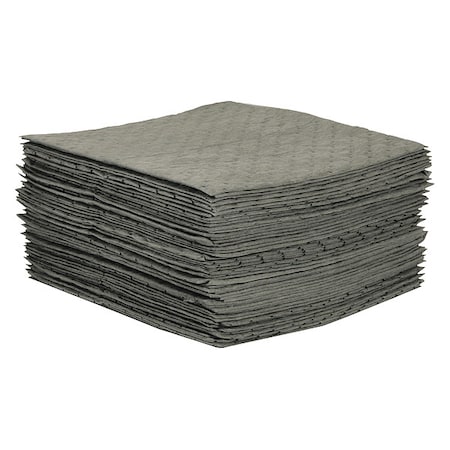 Brady Sorbent Pad, 41 gal, 30 in x 30 in, Universal, Gray, Polypropylene MRO50